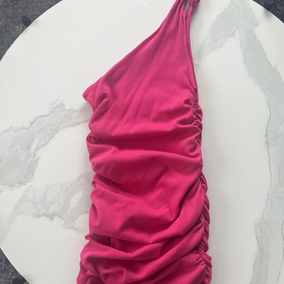 Zara Pink One Shoulder Mini Dress - Picture 3 of 4